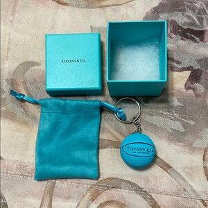 Tiffany & Co. Blue Basketball Key Chain with pouch and gift box